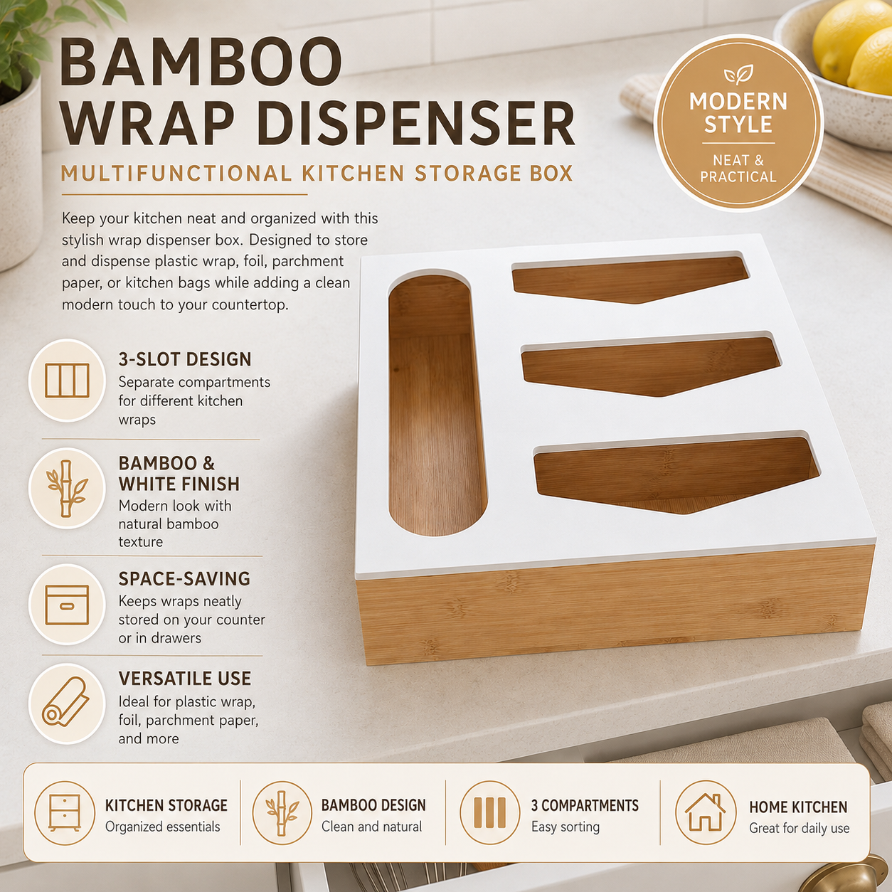 Bamboo Wrap Dispenser