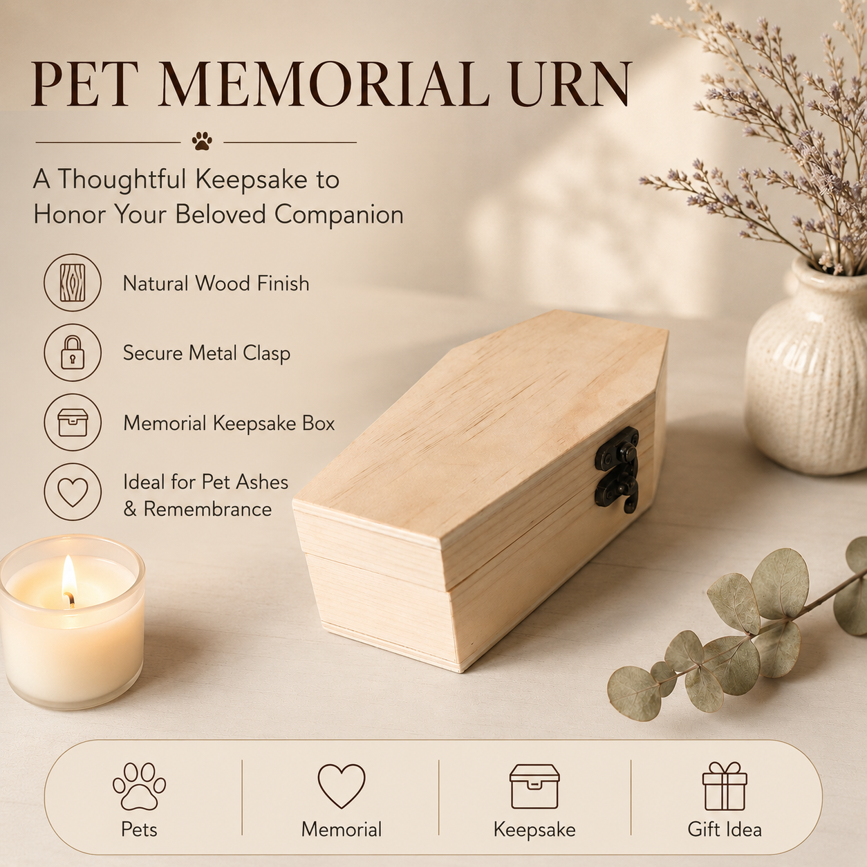 Pet Memorial Urn Box
