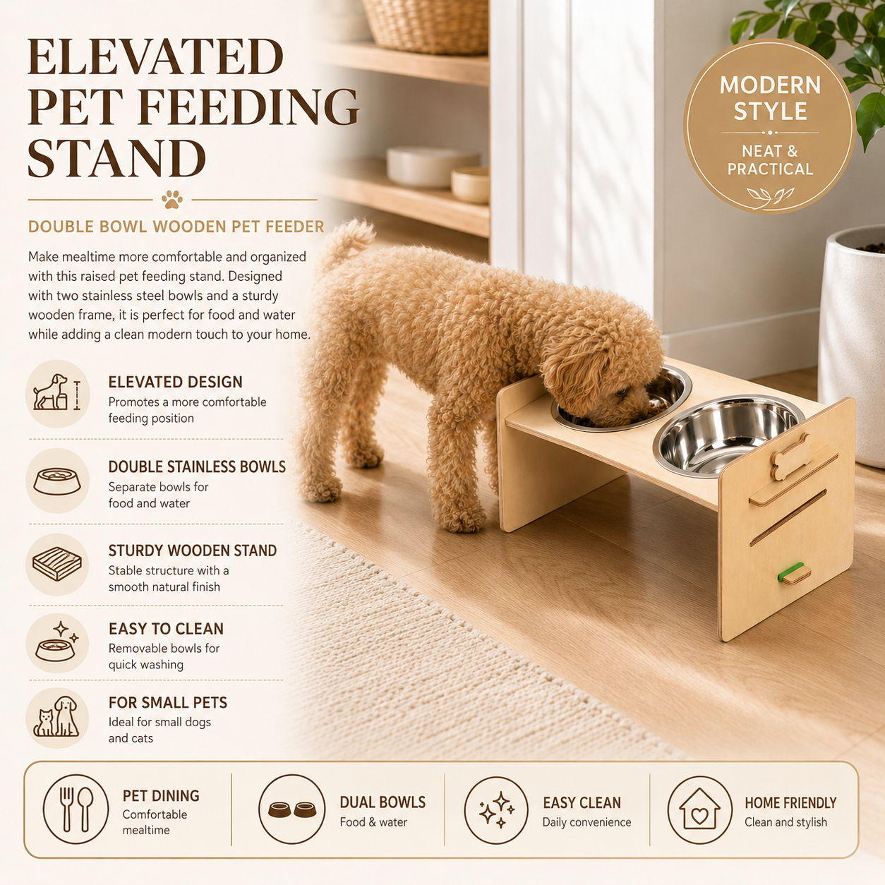 Elevated Pet Feeding Stand