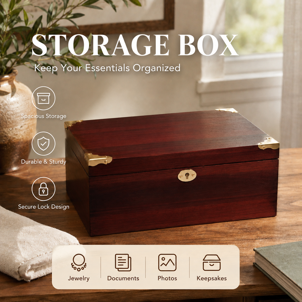 Premium Wooden Storage Box