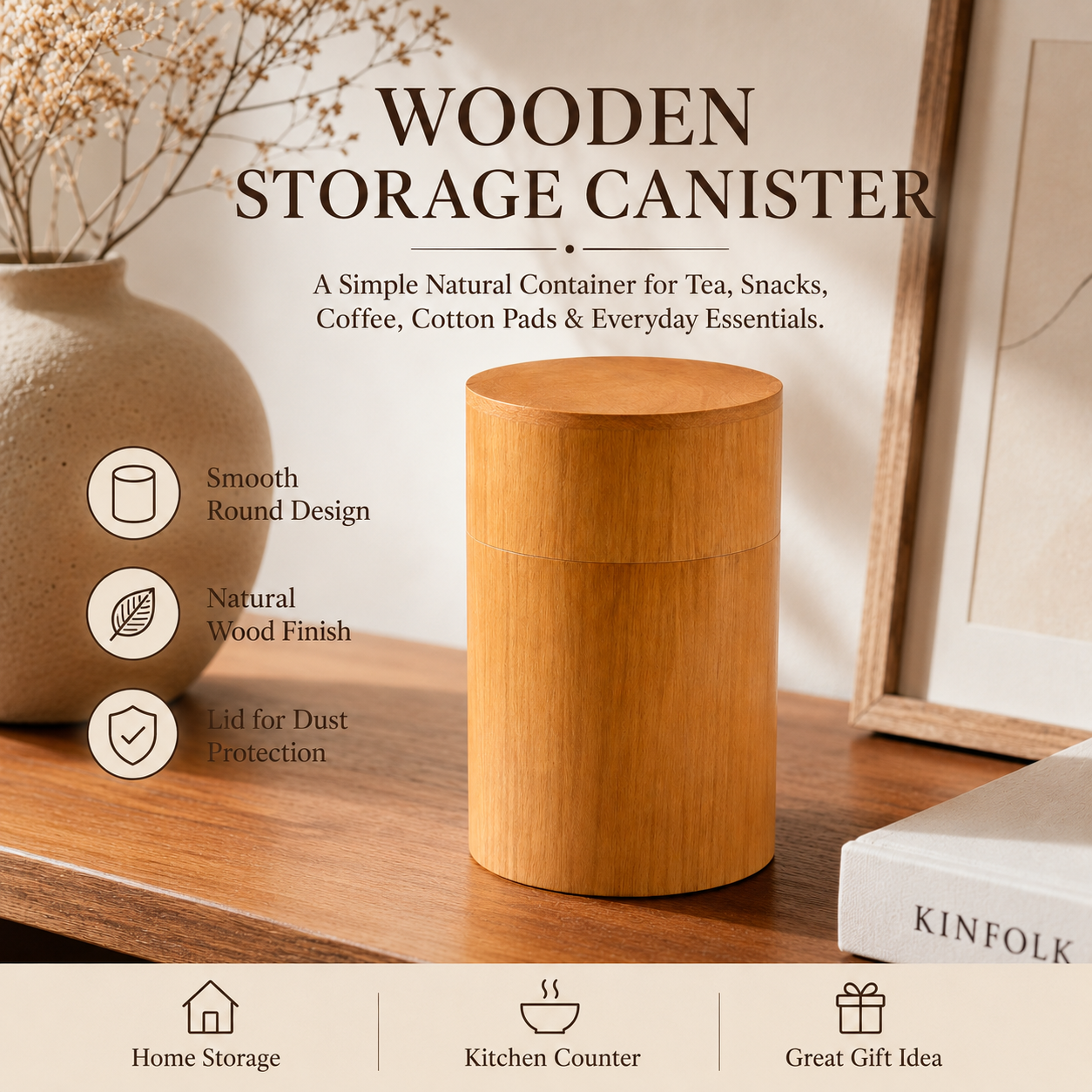 Wooden Storage Canister